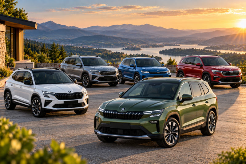 Skoda SUV flotila pri horskom jazere